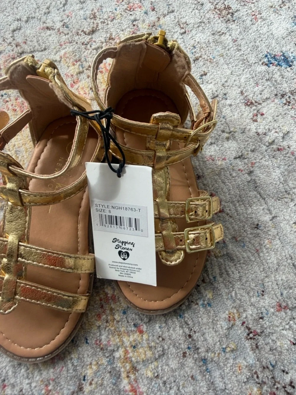 Toddler Nicole Miller Gold Strappy Sandals - size 8